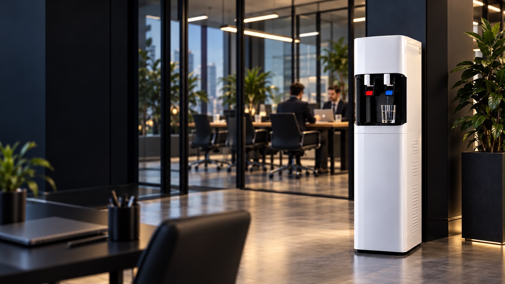 Modern ofis alanında beyaz su sebili